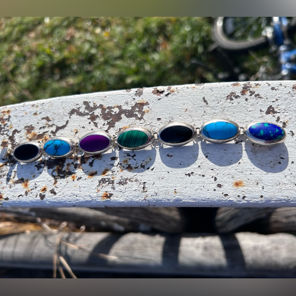 925 Mexico multi stone bracelet